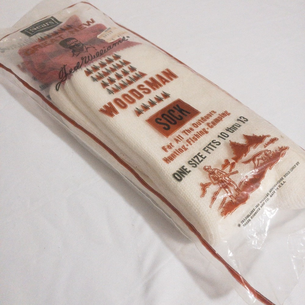 VTG Ted Williams Woodsman Orlon Blend Socks Mens‎ Size 10-13 USA Hunt Fish Camp